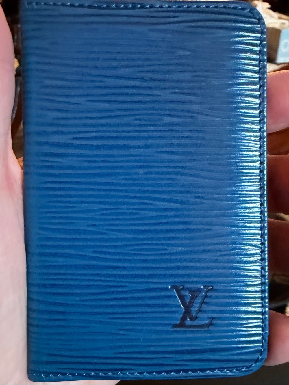 Louis Vuitton Blue Epi Leather Card Wallet